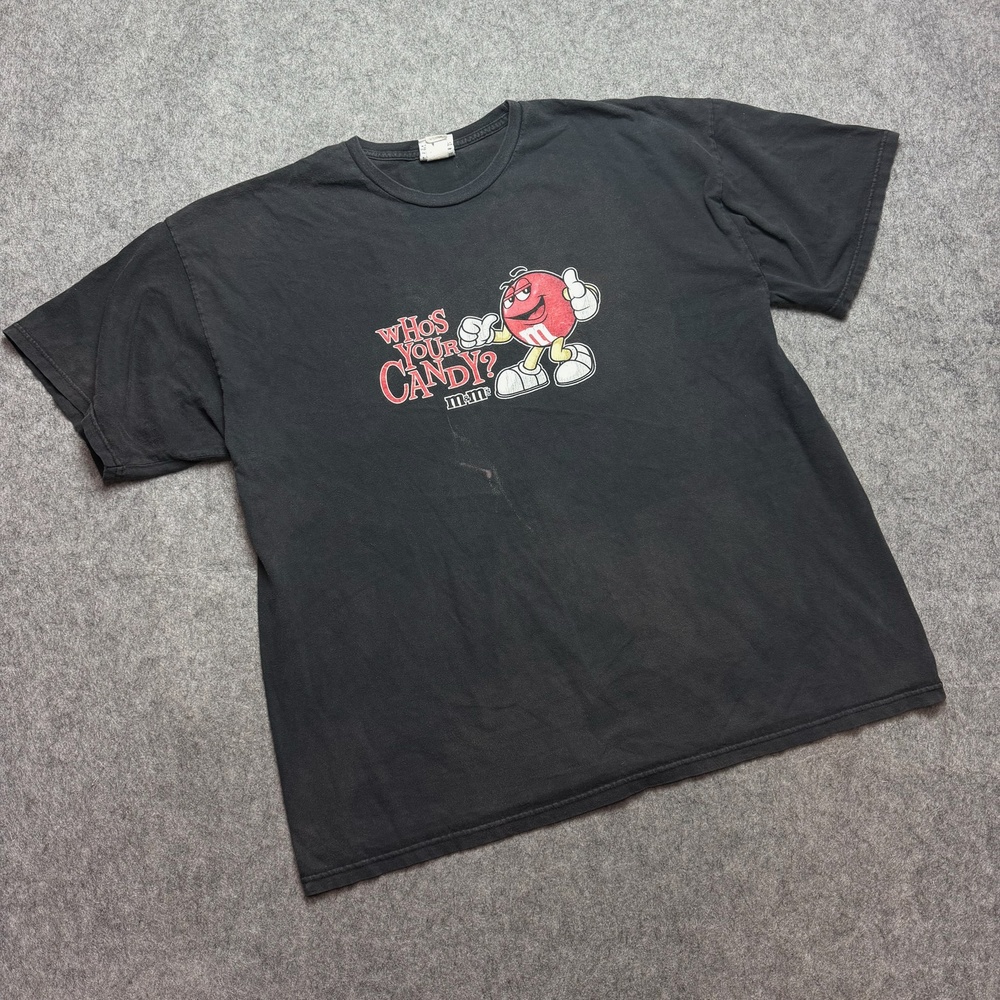 M&M's Shirt Mens XL Black Whos Your Candy Red Character Graphic Funny Tee